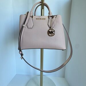 NWT Michael Kors Camille, Blossom, Medium, Leather Satchel